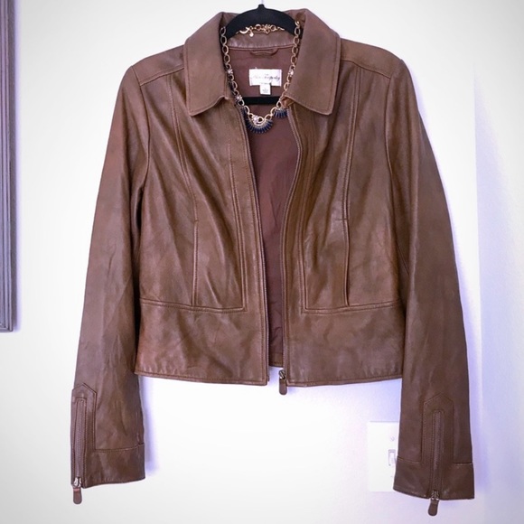 ALICE by Temperley Jackets & Blazers - Brown Faux Leather Jacket